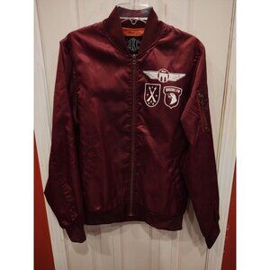 BKC Brooklyn Cloth Workwear Jacket Mens M Burgundy Full Zip Windbreaker